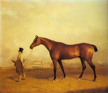 約翰 弗恩利 Emlius, Winter of the Derby, held by a Groom at Doncaster